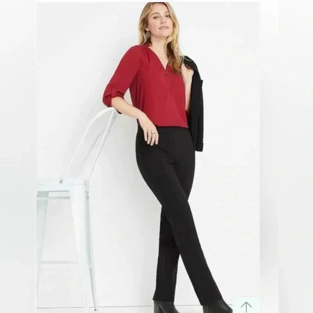 Maurices Mid Rise Boot Cut Stretch Black Pull On Pants Size Small Reg